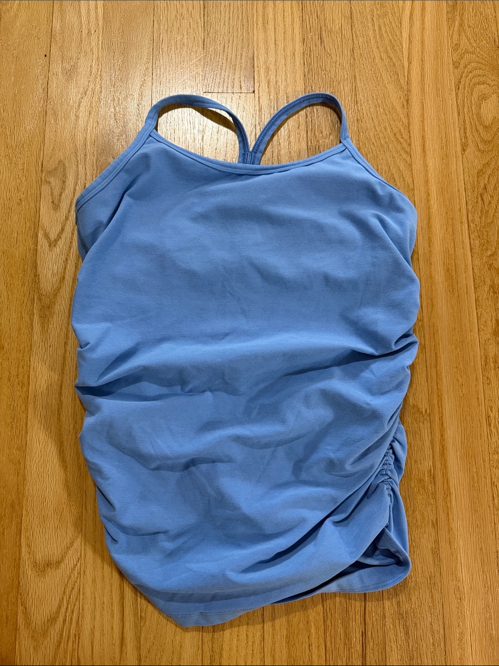 Beyond the Bump Blue Spacedye Ruched Tank Top Sz S